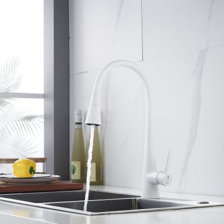 Смеситель для кухни Rose R213C на мойку белый