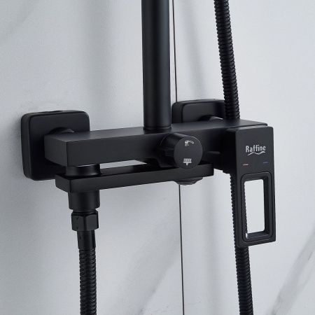 Душевая стойка Raffine F3696H настенная цвет черный