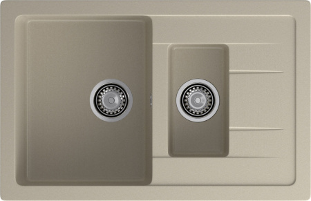 Кухонная мойка Granfest Quadro Q-775KL топаз 77х50 цвет серый поверхность матовая