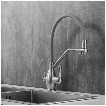 Смеситель для кухни Rose R858L на мойку сатин