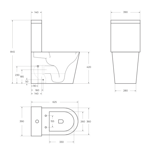 Унитаз напольный с бачком BelBagno FLAY-R BB2149CP-TOR/BB2149T/BB870SC белый с сиденьем микролифт безободковый смыв торнадо - фото 3