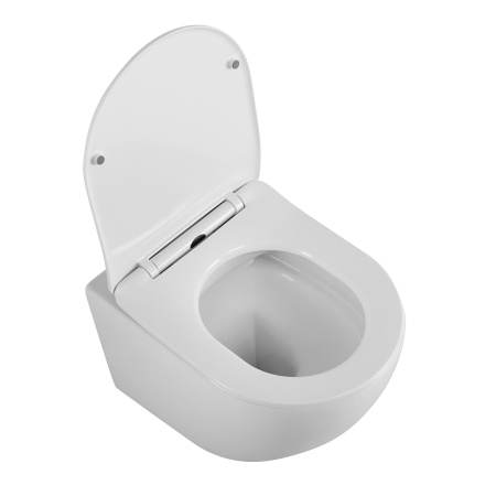 Унитаз подвесной BelBagno UNO BB7306CHR/SC белый с сиденьем микролифт безободковый каскадный смыв
