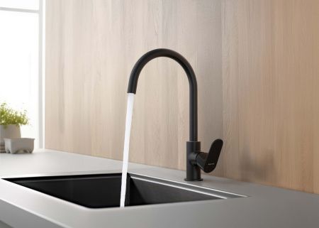 Смеситель для кухни Aquatek ОБЕРОН AQ1282MB на мойку черный