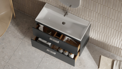 Тумба под раковину Velvex ORLANDO tnORL.100-232 100х45х80 напольная цвет серый - фото 5