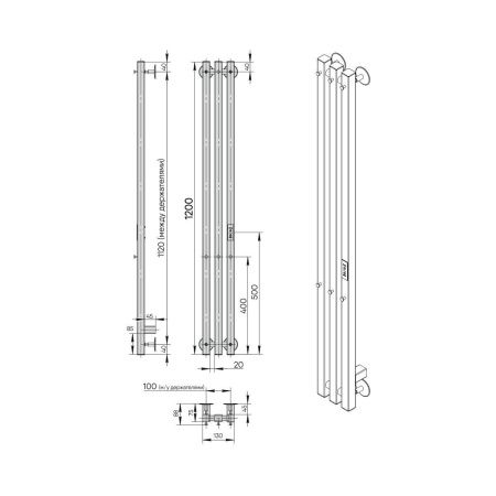 Полотенцесушитель электрический Indigo Style PRO LSPRE120-13Rt 15х120 хром