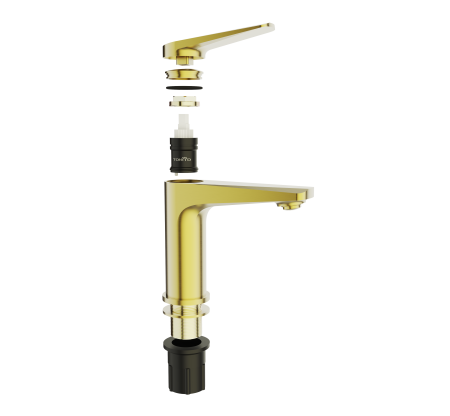 Смеситель Tokito KIN TOK-KIN-1011 на раковину брашированное золото