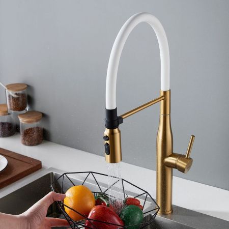 Смеситель для кухни Shevanik S123G-1 на мойку золото