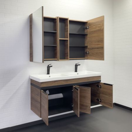 Зеркало-шкаф Comforty Дуэт 00-00017203CF 50х80 подвесной цвет коричневый