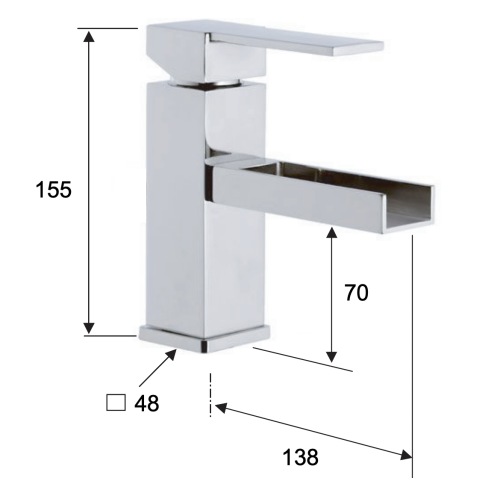 Смеситель Remer Qubika Cascata QC11 на раковину хром - фото 2