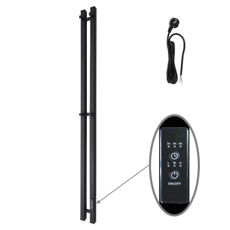 Полотенцесушитель Маргроид Inaro профильный Inaro-1206-1081-9005R 9х120 электрический черный матовый