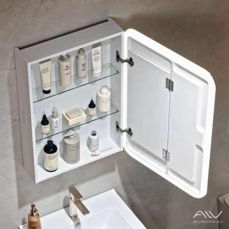 Зеркало-шкаф Alavann Cosmetic ALV1174001 50х80 подвесной цвет белый
