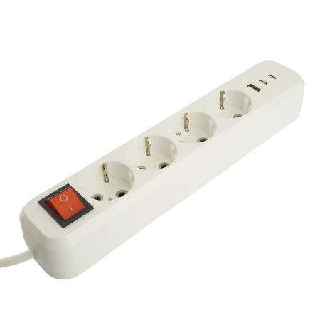 Удлинитель 4-местный с/з с выключателем HM071-41-02 Stekker Home (Хоме) 50139