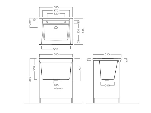 Тумба под раковину Hatria FIFTY.UNIT YXNX01 60х51х88 - фото 2