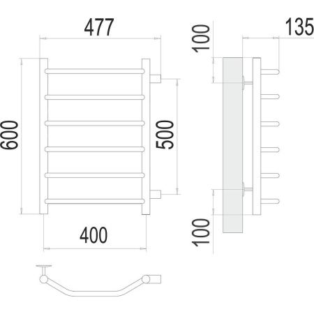 Полотенцесушитель водяной Terminus 4670078530059 50х60 хром