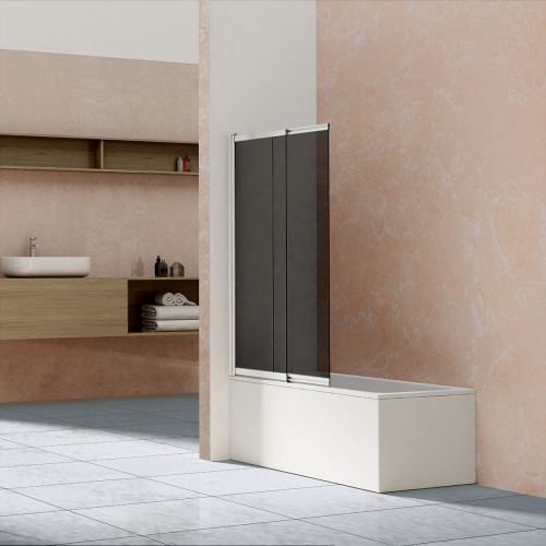 Душевая шторка на ванну Vincea VSB-1E VSB-1E100CG 100х145 стекло тонированное профиль хром глянцевый