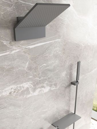 Душевая система Vincea VSFW-2F11TGM встраиваемая в стену цвет вороненая сталь с термостатом