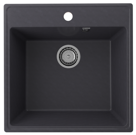 Кухонная мойка Ulgran Quartz Forte 505-08 51х51 цвет черный поверхность матовая