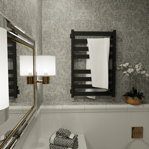 Полотенцесушитель Altasan РондаПроф Ронда5Проф8050ЧМ подвесной 53х81 электрический черный муар - фото 5