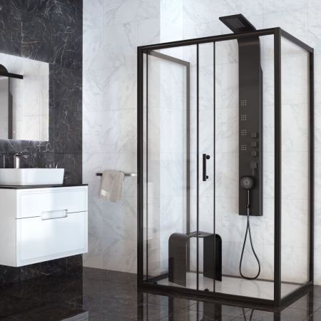 Душевая панель Taliente TA-G-A01Bb настенная цвет черный