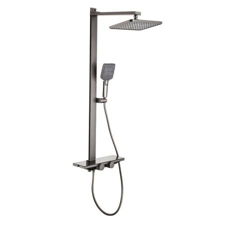 Душевая стойка Fmark FS45Q-03 настенная цвет графит