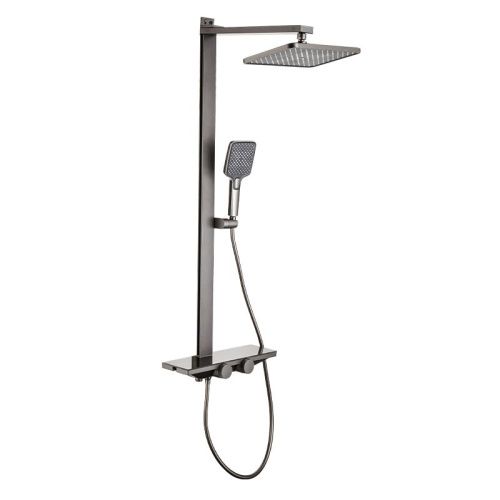 Душевая стойка Fmark FS45Q-03 настенная цвет графит - фото 2