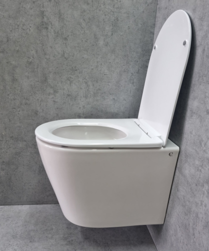 Унитаз подвесной CeramaLux TR5178 белый глянцевый с сиденьем микролифт смыв торнадо - фото 3