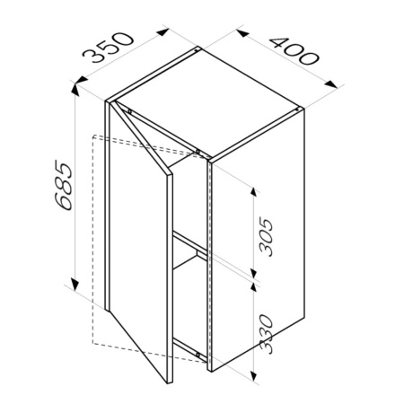 Шкаф Am.Pm Func M8FCH0402OF 40х35х69 подвесной цвет темное дерево