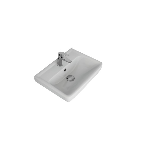 Раковина керамическая Dreja Mini 641785 60х38 подвесная цвет белый 1 отверстие под смеситель - фото 5