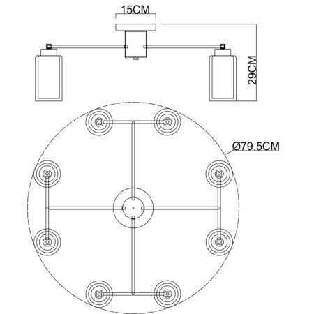 Люстра потолочная Arte Lamp Leo (Лео) A7027PL-8BK