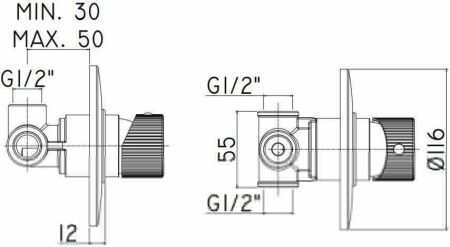 Смеситель для душа Paffoni Jo JO011CR встраиваемый в стену хром