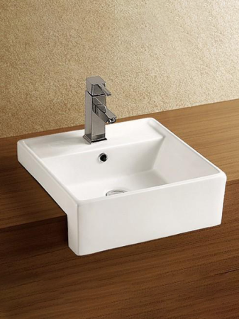 Раковина из сантехнического фаянса WeltWasser WW SK 10000003884 40х40 подвесная цвет белый 1 отверстие под смеситель