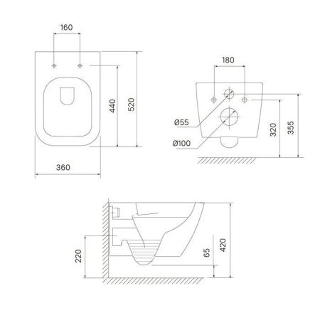 Унитаз подвесной IDDIS Torr TORRDSEi25 белый с сиденьем микролифт безободковый каскадный смыв