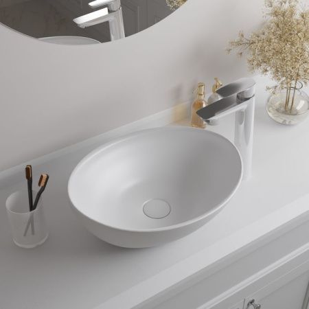 Раковина керамическая Iddis Cloud CLOWS06i27 40х30 накладная цвет белый без отверстий под смеситель