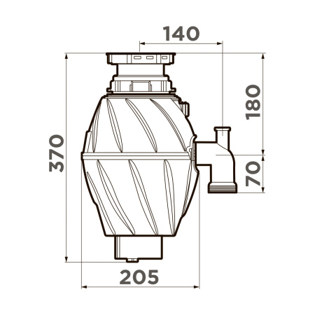 Измельчитель пищевых отходов Omoikiri Nagare 500 4995060