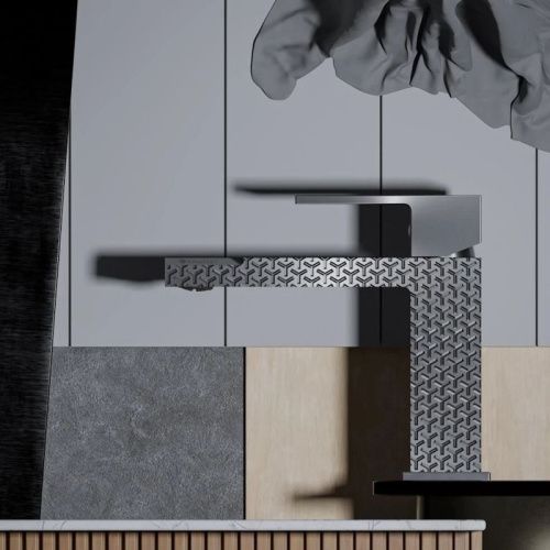 Смеситель Knotlor STABLE KN-20/GMP на раковину вороненая сталь - фото 4