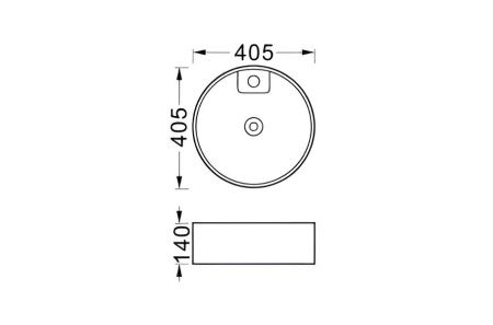 Раковина из сантехнического фарфора Aquatek ЕВРОПА AQ5212-MB 40х40 накладная цвет черный 1 отверстие под смеситель