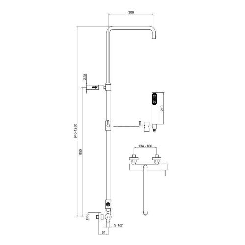 Душевая стойка Webert EL870108015 настенная цвет хром - фото 3