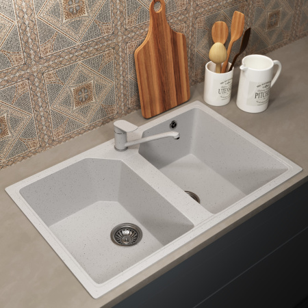 Кухонная мойка Uperwood ECON UPD-402 4010202112 77х49 цвет белый