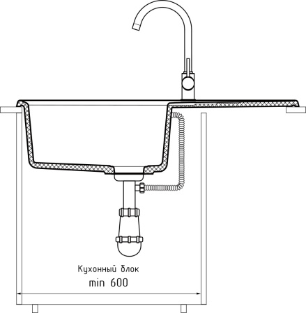 Кухонная мойка Granfest Level LV-860L серый 86х50 цвет серый поверхность матовая