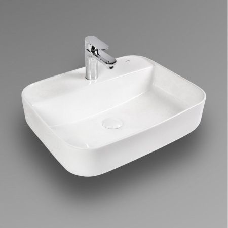 Раковина из сантехнического фарфора Bond Cube S13-500 50х40 накладная цвет белый 1 отверстие под смеситель