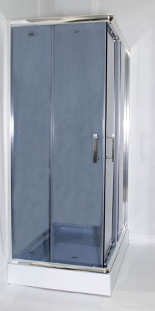 Душевой уголок Parly ZQ121G 120х80 стекло тонированное профиль хром с поддоном