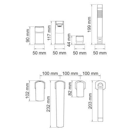 Смеситель Wasserkraft Salm 2700 2755 на борт ванны хром