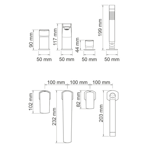 Смеситель для ванны WasserKRAFT Salm 2700 2755 на борт ванны хром - фото 4