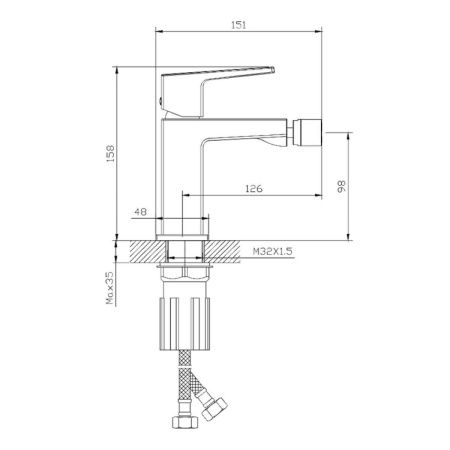Смеситель Splenka S01 S01.50.06 на биде черный