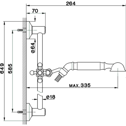 Душевой гарнитур Cisal Shower AR00311224 Акция настенный  золото - фото 2