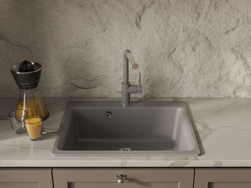 Кухонная мойка Rivelato AXEL Х-60 grigio metallizzato 63х52 цвет серый металлик - фото 5