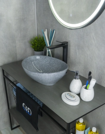 Раковина керамическая Gid Lago 54430 40х30 накладная цвет многоцветный без отверстий под смеситель