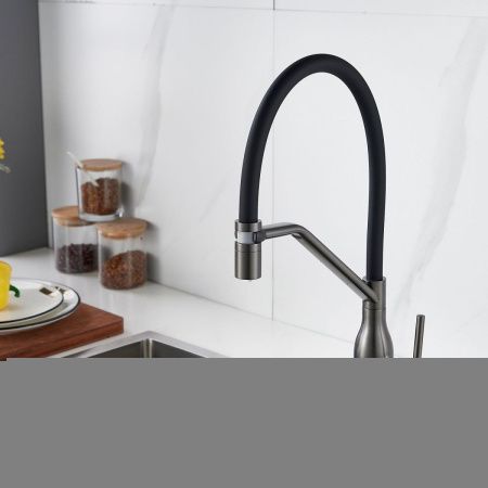 Смеситель для кухни Shevanik S343T-3 на мойку оружейная сталь