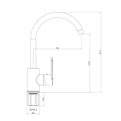 Смеситель для кухни Voda Waterfall WF519RB на мойку черный - фото 3