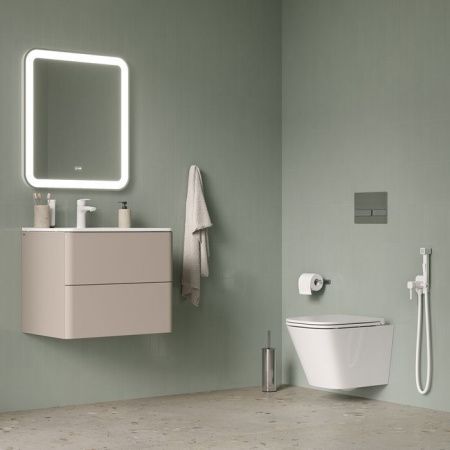 Унитаз подвесной IDDIS Bild BIQRNSEi25 белый с сиденьем микролифт безободковый смыв торнадо